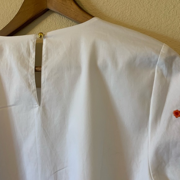 White/ floral embroidered Dress w/bell sleeves - Picture 5 of 8